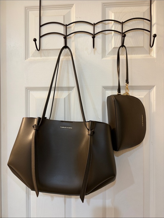 Charles & Keith Handbags - Charles & Keith Calla Tote in Dark Moss